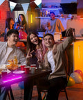 Party in kitchen with 24 LED RGBW Under Cabinet Light with Motion Sensor and USB Rechargeable Battery Color Changing Mood Lighting