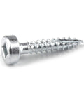 Pocket Hole Screws 3/4 Inch Fine Thread Zinc Pan Head For Indoor Woodworking, 500 Count Pack, side view of single screw