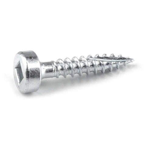 Pocket Hole Screws 3/4 Inch Fine Thread Zinc Pan Head For Indoor Woodworking, 500 Count Pack, side view of single screw