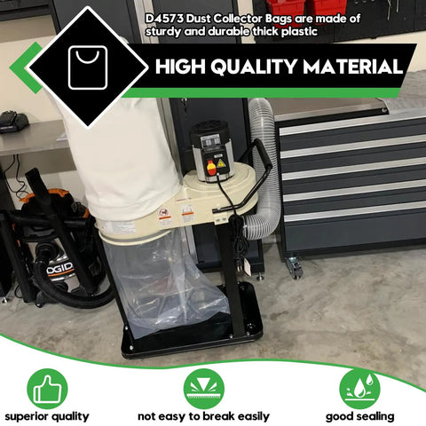 Heavy Duty Dust Collector Bag Thickened 19x33 Inches 5 Mil for industrial Shop Vac systems in workshop setting