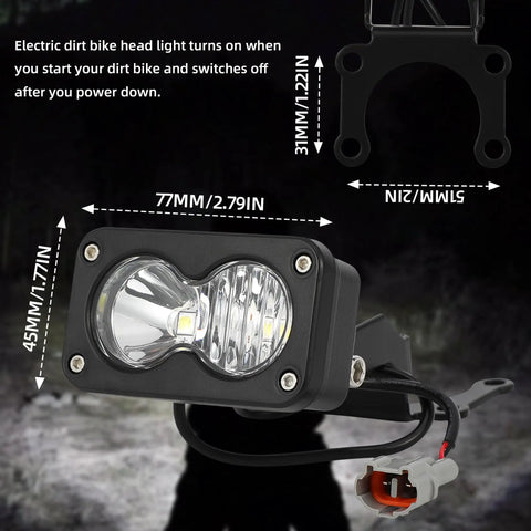 Electric Dirt Bike Headlight Kit For Surron Light Bee X LBX Talaria Sting MX3 MX4 MX5 Pro And E Ride Pro Auto On When You Start Auto Off When You Power Down No Manual Switch Off Road Headlamp Bar