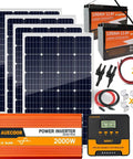 Rollout Ready 1.92Kwh Off Grid Solar Kit With Four 120W Monocrystalline Panels, 200W Mppt Controller, 2000W Inverter, Two 100Ah Lifepo4 Batteries