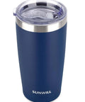 20 Oz Travel Coffee Tumbler Insulated Stainless Steel Cup With Lid Keeps Drinks Hot For 6 Hours And Cold For 24 Hours Double Wall Vacuum Sweat Proof
