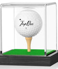 Clear Acrylic Golf Ball Display Case With Wood Base And Tee Dust Proof Memorabilia Stand For One Ball Black Finish Storage Box