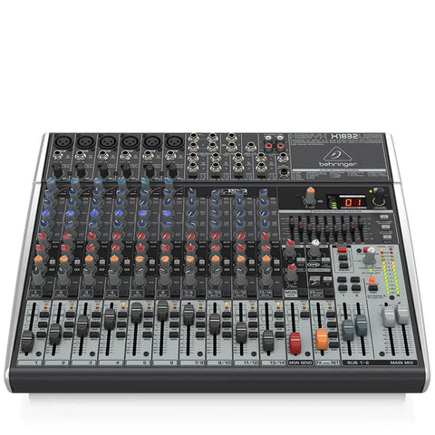 Premium 18-Input USB Mixer With 3-2-Bus Routing, XENYX Mic Preamps And Compressors on tabletop, frontal view