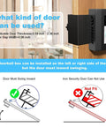 Diagram showing installation of All Metal Anti Theft Doorbell Mount No Drill Needed Sturdy Bracket on different door types.