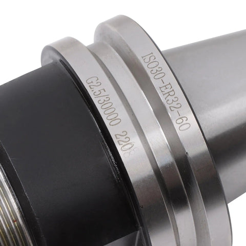 ISO30 ER32 Collet Chuck Tool Holder With Dead Steady Balance And Locked Down Grip Built Tight for precision lathe work close-up view.