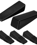 Four Pack Built Tough Heavy Duty Door Stoppers Zinc Alloy Wall Protector with Non Slip Surface Wedge for Home and Office Use
