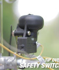 Close-up of tip-over safety switch on 15,000 BTU Single Tank Top Portable Propane Radiant Heater With Adjustable 15,000 12,500 And 10,000 BTU Levels, Quiet Instant Radiant Heat, Tip-Over Safety Switch, Up To 29 Hour Run Time On A 20 lb Tank, Outdoor Use Only