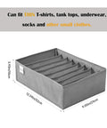 4 Pack T Shirt Drawer Organizers Set With 8 Grid Small Compartments And 5 Grid Medium Compartments for Clothes, image showing one organizer