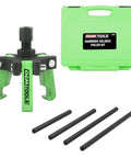 Harmonic Balancer Puller Kit Workhorse With Adjustable 3 Jaw Puller And Three Eighths Inch Square Drive Forcing Screw Includes Four Forcing Rods