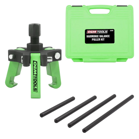 Harmonic Balancer Puller Kit Workhorse With Adjustable 3 Jaw Puller And Three Eighths Inch Square Drive Forcing Screw Includes Four Forcing Rods