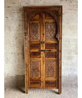 Hand Carved Barn Door For Farmhouse Style Solid Wood Sliding Or Hinged Interior Door, Double Or Single Rustic Wood Door
