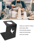 Premium Solid Iron Pour Over Coffee Dripper Station with sturdy base on cafe counter, ideal for mess free brewing.