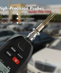 Dual Tech Coating Thickness Gauge For Auto Paint With Auto Detection Of Steel And Aluminum Ferrous And Non Ferrous Substrates Pro Grade Mil Gauge For Car Body Finish Easy To Use DIY Garage Tool, close-up probe