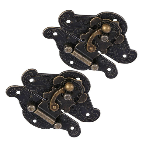 Dope Zinc Alloy Vintage Jewelry Box Latch with Antique Bronze Finish, rustproof retro hasp for jewelry case chest