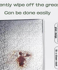 Refrigerator Side Heat Protector Board 40x30cm with embossed aluminum plate design, easy cleaning surface with grease illustration.