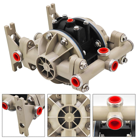 Pneumatic Diaphragm Pump Replacement For Classic Air Compressor With Polypropylene Fluid Caps And Manifold, 13 GPM