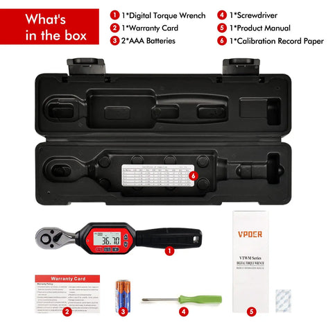 Digital Torque Wrench With 5 To 35mm Open End Head, Adapter Kit Included, Pro Grade Torque Tool For Cars And Bikes in box