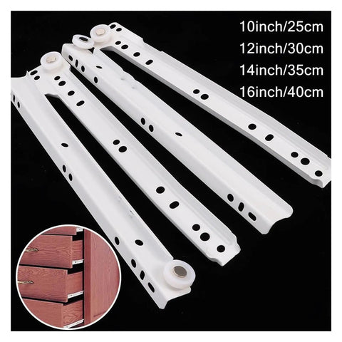 Full Extension Telescoping Drawer Slides 12 Inch Pair With Hydraulic Dampers For Silent Close shown in different sizes