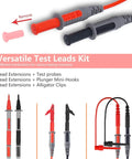 Soft Silicone Electrician Test Leads Kit Pro Grade Heavy Duty Built Tough CAT III 1000V CAT IV 600V with alligator clips visible