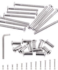25 Pc M6 X 75mm Socket Cap Bolts And Barrel Nuts Kit With Hex Wrench Silver Binding Screws Assortment displayed on white background
