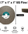 Seven Inch Convolute Deburring Wheel One Inch Thick By One Inch Arbor Hole Silicon Carbide Fine Grit for metal finishing.