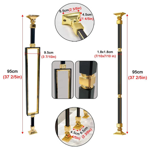 Adjustable Black Stair Railing Spindles Built Like A Tank For No Fuss Mounting Square Aluminum Baluster Posts with measurements