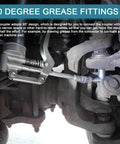 90 Degree Grease Coupler Adapter for Grease Guns 3 Jaw Fitting Tool with Sleeve Locking Angled Coupler in automotive use