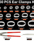 Awesome Ear Hose Clamp Kit With Cool Tools For Quick Fixes And Tough Jobs To Keep Your Car Engine Running Smooth And Safe All The Way Down The Road Today 360 pcs sizes 5.3-36.1mm with plier and tweezers