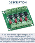 2 Pack PC817 4 Channel Optocoupler Isolation Module For Control Relays Plug And Play 3.6 To 30V Input And 3.3 To 30V Output With 24AWG Wire 10mA Max showing terminal connections and voltage specifications