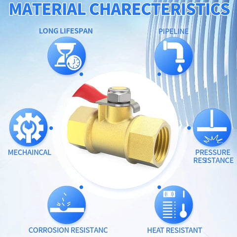 Brass Ball Valve One Quarter Inch NPT Female To One Quarter Inch NPT Female Air Compressor Line Shut Off Switch Pipe Fitting with material characteristics