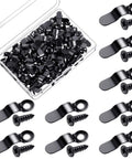 Hotop 100-set box of black metal picture frame turn buttons with screws for hanging photos and posters