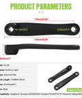 Diagram showing measurements of 170 Millimeter Diamond Hole Crank Arm For BBS02 HD Mid Drive E Bike Kits Aluminum Alloy.