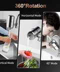 Stainless Steel Faucet Water Filter, NSF ANSI 42 And 53 Certified, 360 Degree Rotating Purifier For Sink in three modes