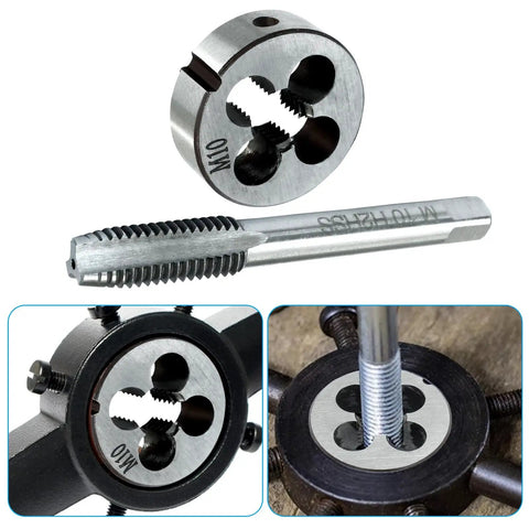 M10 X 1.5 Metric Tap And Die Set For HSS Machine Threads, Right Hand Thread Tool Kit For Precise, Pro Grade Threading For Metalworking