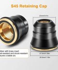 S45 retaining cap from 6 Piece S45 Plasma Cutter Torch Consumables Kit Including Retaining Cap Stand Off and Swirl Ring for S45 Torch Maintenance