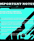Important notes graphic for TPMS Sensor Set Of 4 For 315MHz Tire Pressure Monitoring System, Pre Programmed, OBD Relearn Required, Easy Install, High Quality Replacement Direct Fit, Vehicle Make Compatible, Weather Resistant Construction, Long Lasting Performance
