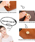 Tutorial on using 12 Pieces D Ring Stud Screws With Ball Head Buttons For Purses And Leather DIY Projects, steps for installation.