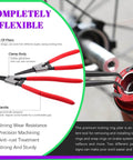 13 Inch Snap Ring Pliers Kit With Pick And Hook Set, Heavy Duty Internal External Circlip Oil Seal Pliers, retaining tool in use on machinery.