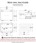 Technical drawing of Outdoor WiFi Enclosure And Waterproof Junction Box With Clear Hinged Cover IP67 Weatherproof dimensions.
