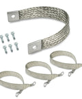 Heavy Duty Engine Ground Straps Kit With Braided Ground Wires For Battery Starter Chassis And Frame, 315 Amps, 1/0 AWG, Pre Terminated, 4 Piece Set