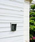 DBVC Extra Duty Clear 1 Gang Vertical In Box Electrical Outlet Box on outdoor siding, wet location rated, weatherproof and durable.