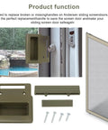 Heavy Duty Sliding Screen Door Handle Kit Replacement For A Series Hinged And Sliding Patio Doors 1982 To Present with handle, plate, screws