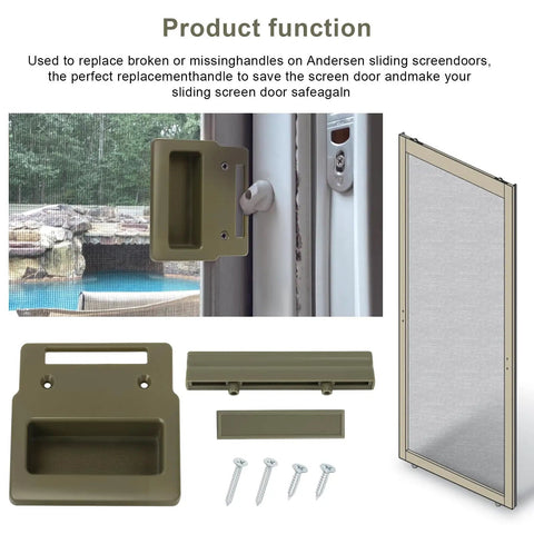 Heavy Duty Sliding Screen Door Handle Kit Replacement For A Series Hinged And Sliding Patio Doors 1982 To Present with handle, plate, screws