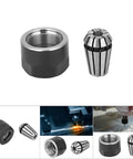 Get That Er11 Chuck Collets Clamping Nuts Lathe Parts For Your Cnc Milling And Engraving Machine With 3 Point One Seven Five mm High Hardness And Strength For Serious Boring, Milling, Drilling Tasks At Last. Image of metal ER11 clamping nut and collet for CNC milling.