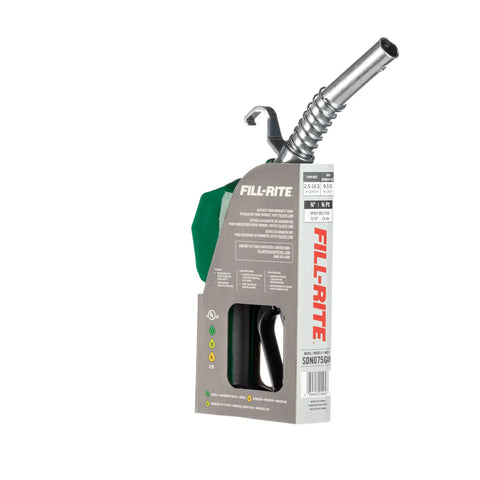 Automatic Fuel Transfer Nozzle 3/4 Inch Beefy Rugged Aluminum Build For Gasoline Diesel Biodiesel Up To B20 E15 Kerosene 3 To 15 GPM Green Finish