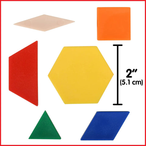 Plastic Pattern Blocks Set Of 250 For Math Manipulatives Fractions Symmetry Patterning And Creativity Kid Friendly shown with shapes