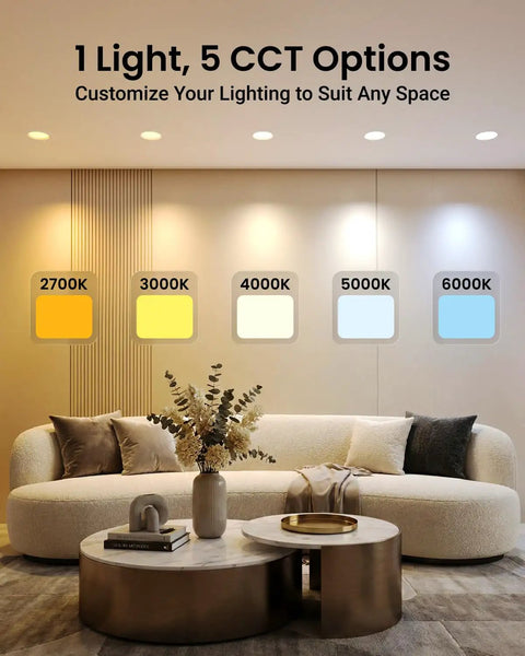 2 Pack 6 Inch Retrofit Led Recessed Ceiling Lights With 5Cct Switchable Warm To Cool White Dimmable Control No Sweat Drop In Install For A Quick Room Glow Up And Top Shelf Lighting Vibes