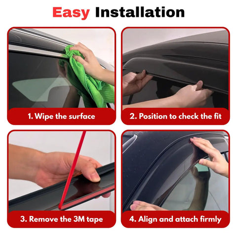 Installation steps for Outlander Rain Guards 2011-2020 Window Visors 4 Pack Out-Channel Deflectors For Mitsubishi SUV.
